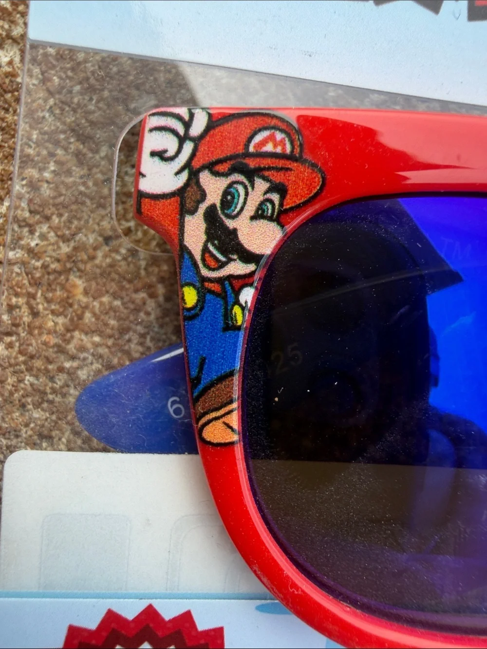 Nintendo Super Mario Kids Sunglasses Red Frame Blue Lenses. NEW
